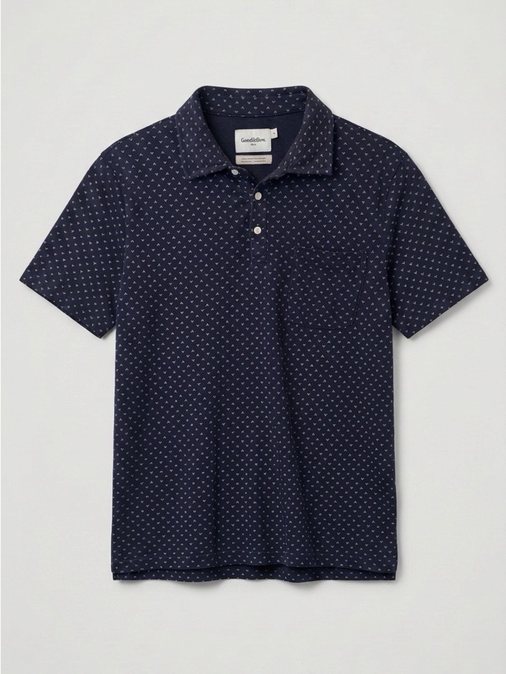 Goodfellow & Co Navy Polo with Micro Diamond Print